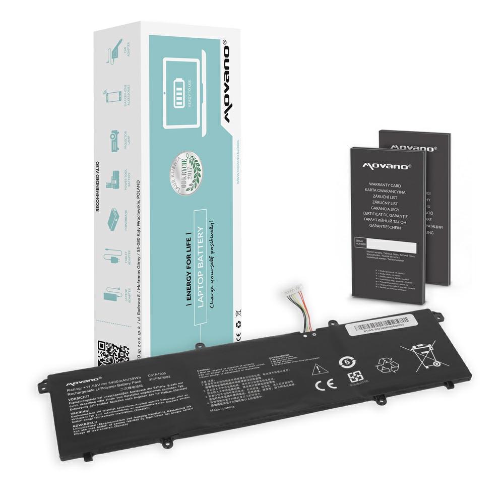 Batería compatible para portátil ASUS C31N1905 11.55V 3400mAh Movano