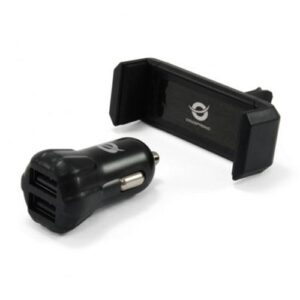 Kit Cargador coche Conceptronic Cusbcar2akit 12-24v + Soporte Airvent / 2XUsb / 5v 2a