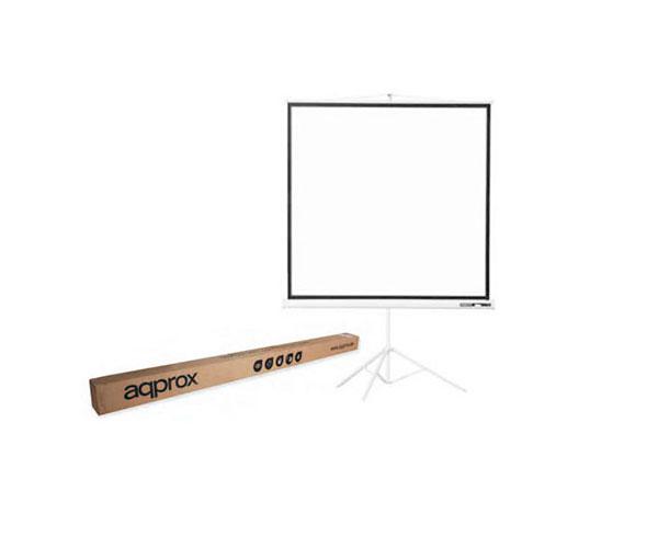 Pantalla mural Ocasion con Tripode Approx (100") 180x180 para proyector / Tela blanco mate - Trasera negra opaca