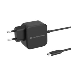 Cargador de red Type-C / 67W PD/ GAN / Cable incorporado / Negro / OZUL04BE / Conceptronic