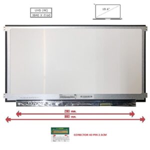 Pantalla compatible para portátil LED 15.6" SLIM 40 Pines UHD Con Brackets Laterales
