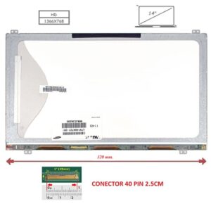 Pantalla compatible para portátil LED 14" SLIM 40 Pines HD Con Brackets