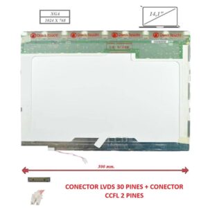 Pantalla compatible para portátil LCD 14.1" 30 Pines XGA 4:3