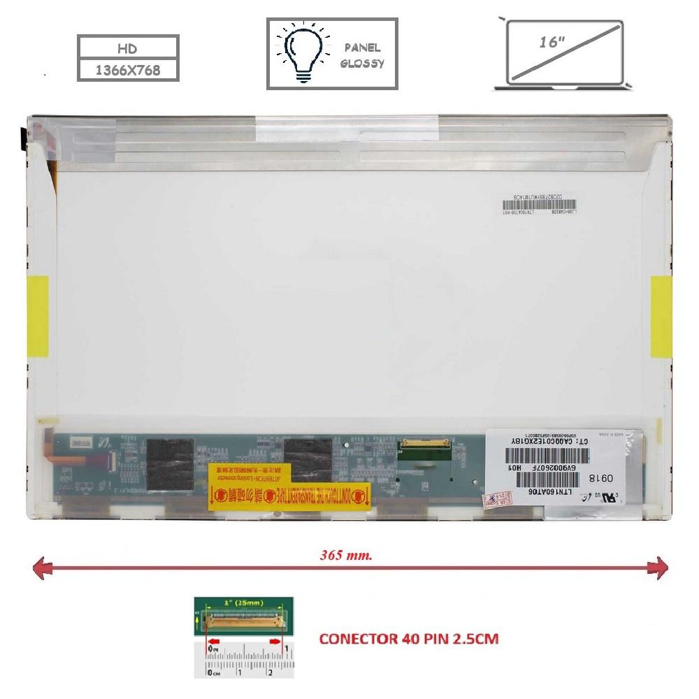 Pantalla compatible para portátil LED 16" 40 Pines HD Brillo