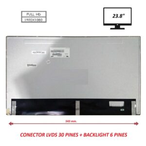 Pantalla compatible para AIO LED 23.8" 30 Pines FULL HD Backlight 6 Pines