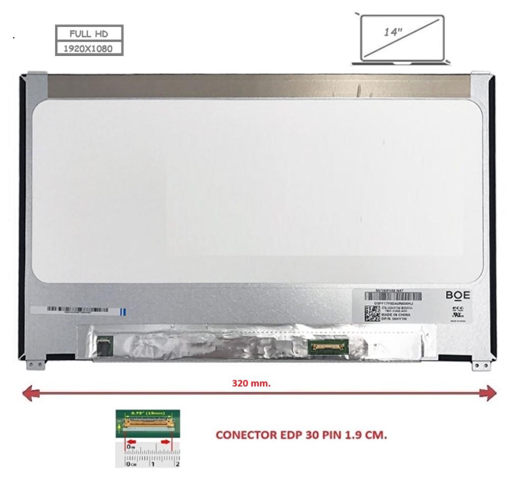 Pantalla compatible para portátil LED 14" SLIM 30 Pines FULL HD Brackets inferiores