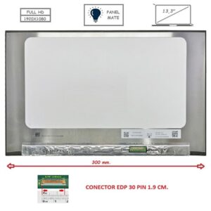 Pantalla compatible para portátil LED 13.3" SLIM 30 Pines FULL HD Sin Brackets Sin Reborde Mate