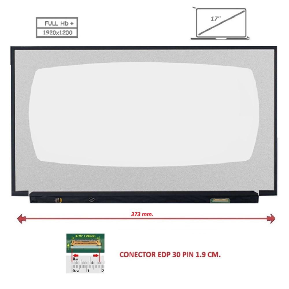 Pantalla compatible para portátil LED 17.0" SLIM 30 Pines FULL HD+ Sin Brackets