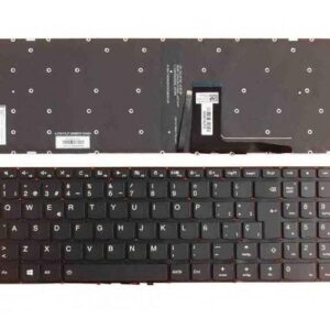 Teclado compatible para portátil LENOVO Ideapad 310-15 / 310-15ikb / 310-15Isk / 510-15Isk / Negro / Sin marco / Retroiluminado