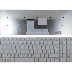 Teclado compatible para portátil TOSHIBA Satellite l50-b blanco sin marco