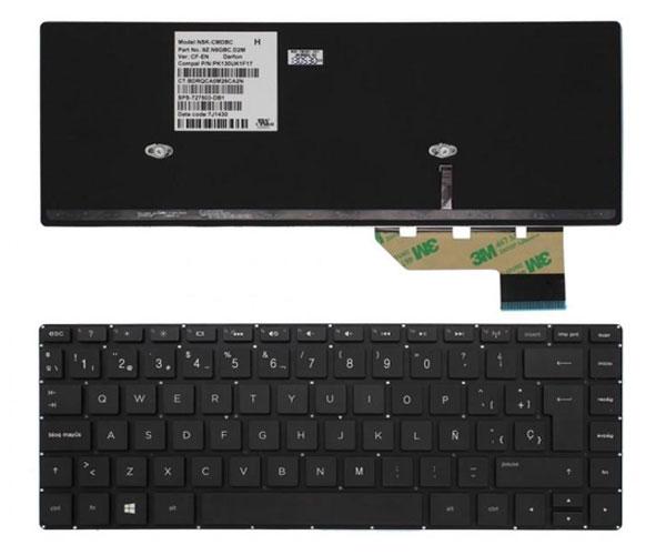 Teclado compatible para portátil HP Envy 14 Series / 14-k / Negro Sin marco