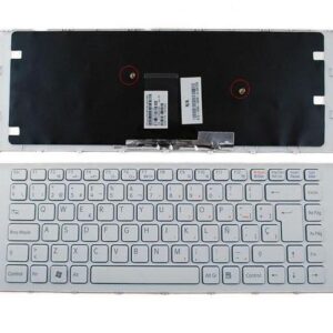 Teclado compatible para portátil SONY Vaio vpc-ea blanco con marco