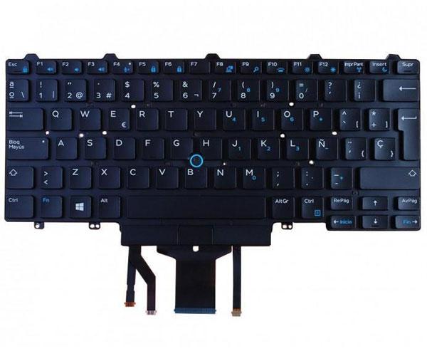 Teclado compatible para portátil DELL Latitude E7250 / E7450 / E5450 / Retroiluminado + Pointstick