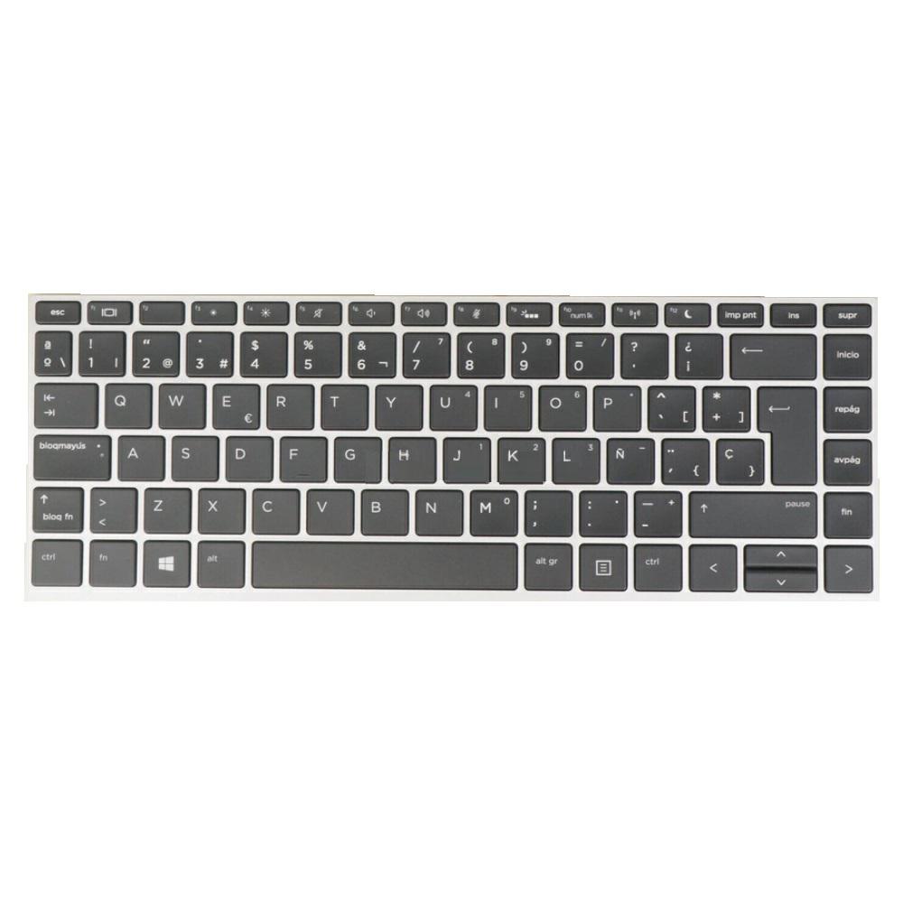 Teclado compatible para portátil HP 640 G4 / 640 G5 Marco Plata / Conector estrecho
