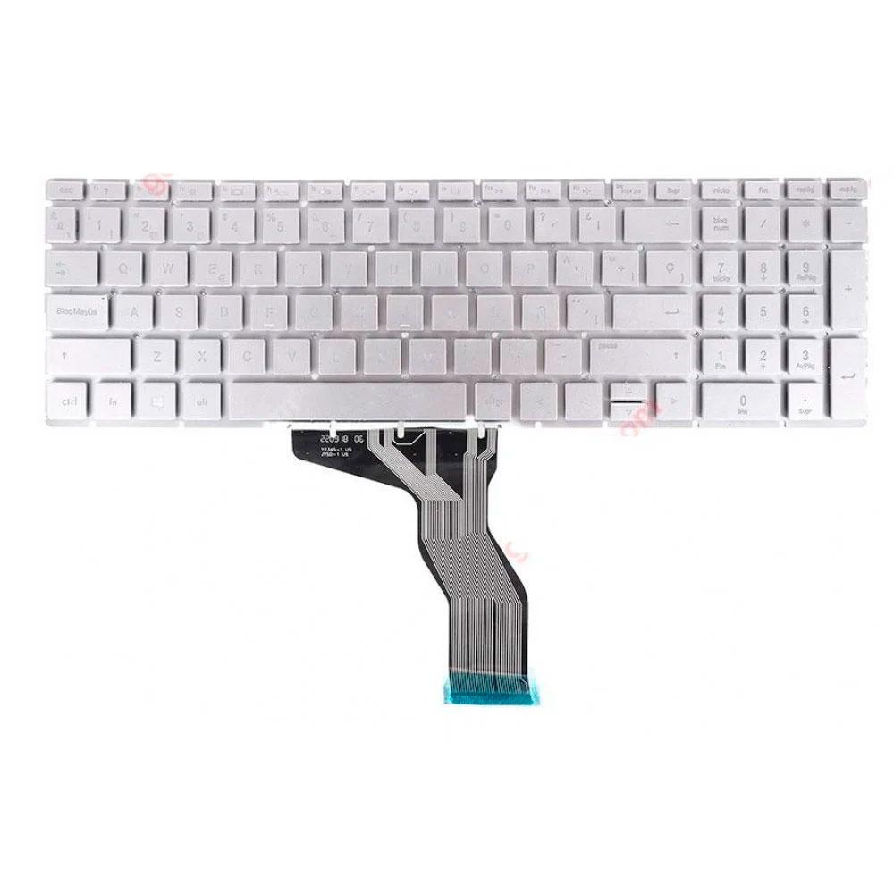 Teclado compatible para portátil HP Pavilion 15-ab / 15-bs / 15q-bd / 15-cc / 809031-071 / Teclas redondas / Intro grande / Plata