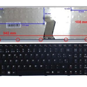 Teclado compatible para portátil LENOVO IdeaPad g570 / g575 / z560 / z565 negro
