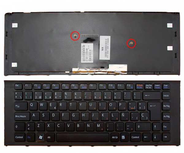 Teclado compatible para portátil SONY Vaio vpc-ea negro con marco / mp-09l16e0-886