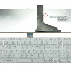 Teclado compatible para portátil TOSHIBA c850/c855/c870/l850/l855/l950 blanco con marco