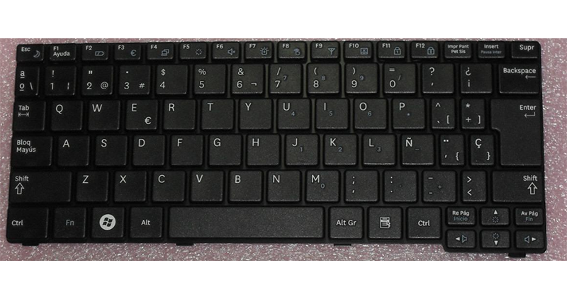 Teclado compatible para portátil SAMSUNG n120 / n140 / n145 / n148 / n150 / nb30 negro