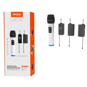 Microfono inalambrico TR9176 / Receptor 30-50m / Chip DSP / Blanco / MTK